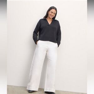 Everlane White Wide-Leg Trouser Pants Size 12